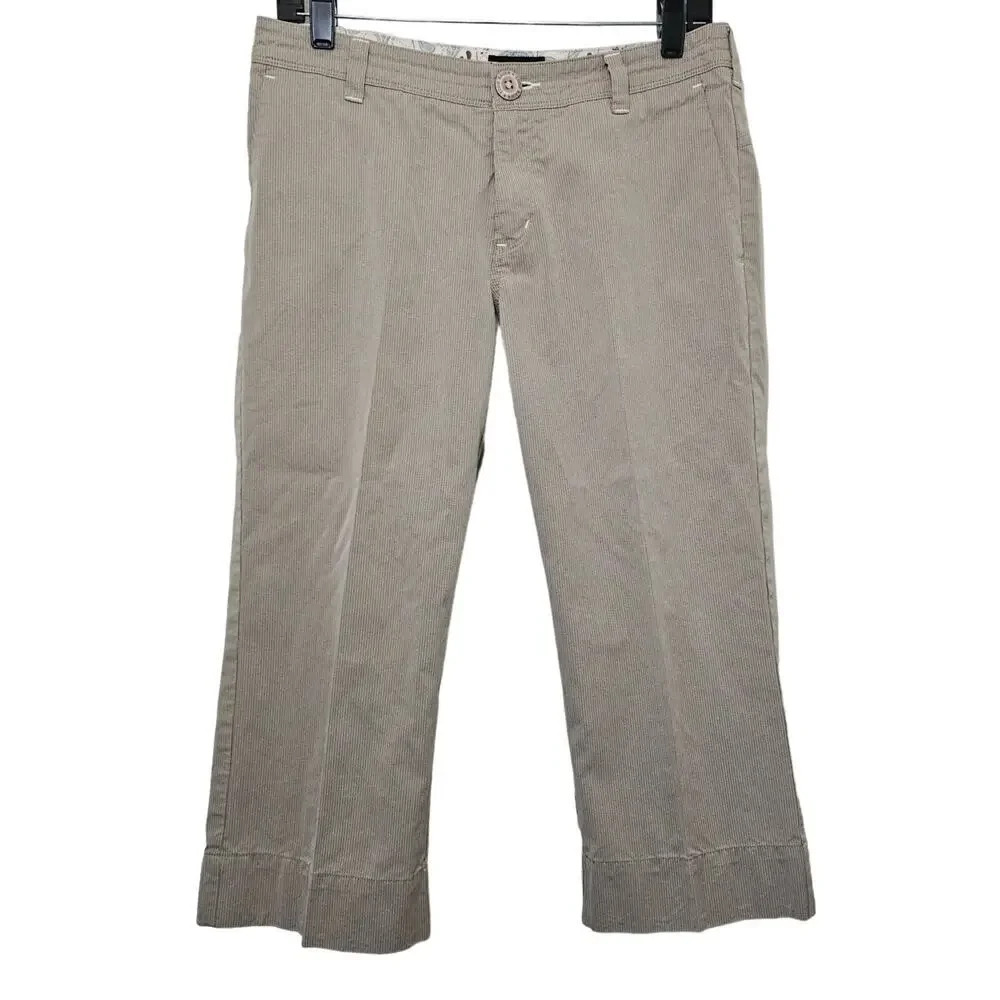 Eddie Bauer Horny Toad Women's‎ Capris 6 Tan White Striped Pockets Lightweight